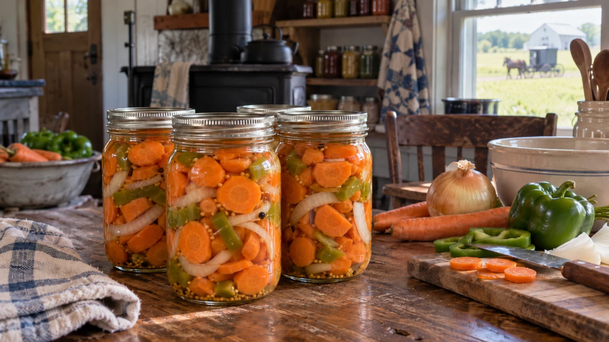 Amish Marinated Carrots, Onions, & Green Peppers