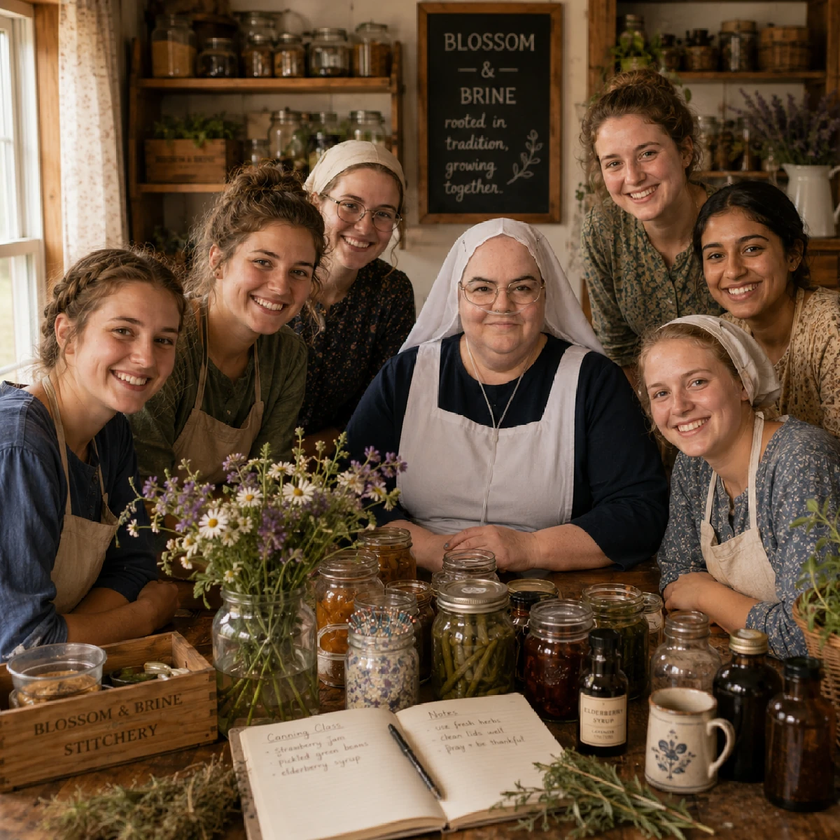Blossom and her students gathered for a picture at the studio.